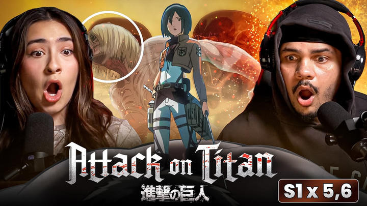 EREN YEAGER FIGHTS IS FIRST TITAN IN CS1 EP 5&6 | REACTION