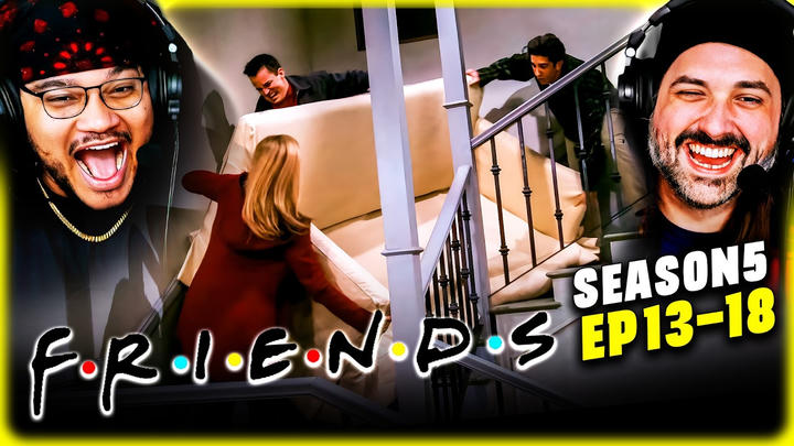 FRIENDS SEASON 5 EPS 13–18 REACTION – ROSS FINDS OUT, JOEY GETS THE BAG, & AN ICONIC PIVOT! – REVIEW