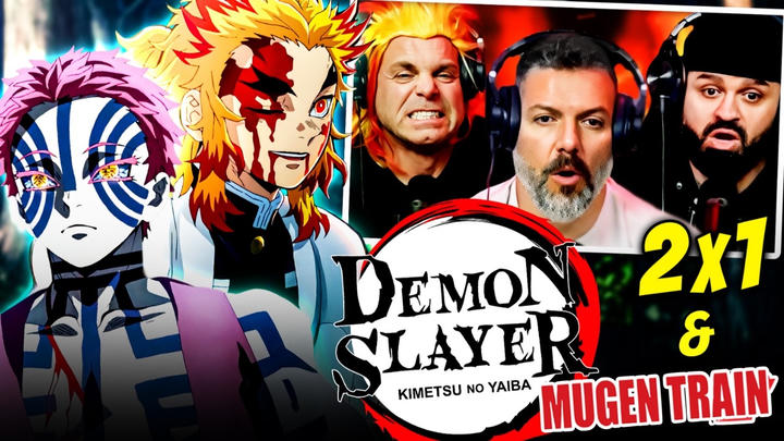 Demon Slayer reaction season 2 episode 1 & Mugen Train (DUB)