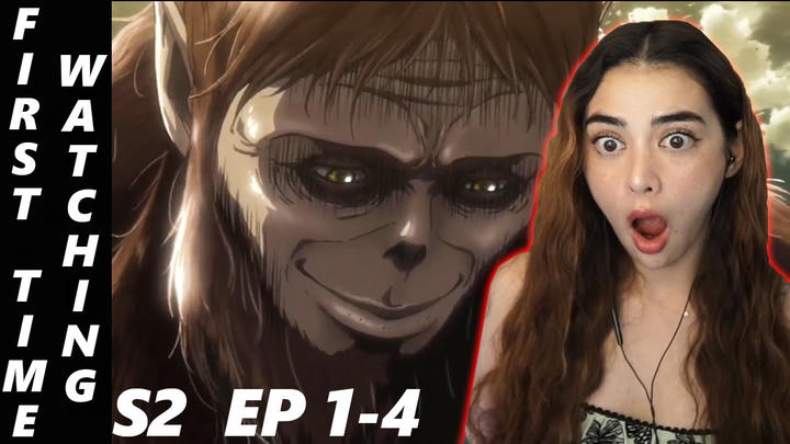TITANS IN WALLS?! // Attack on Titan Reaction S2 Ep 1-4